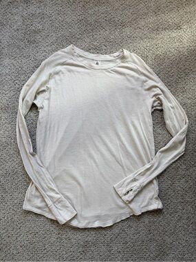Free People Arden Tee Long Sleeve Small Tan